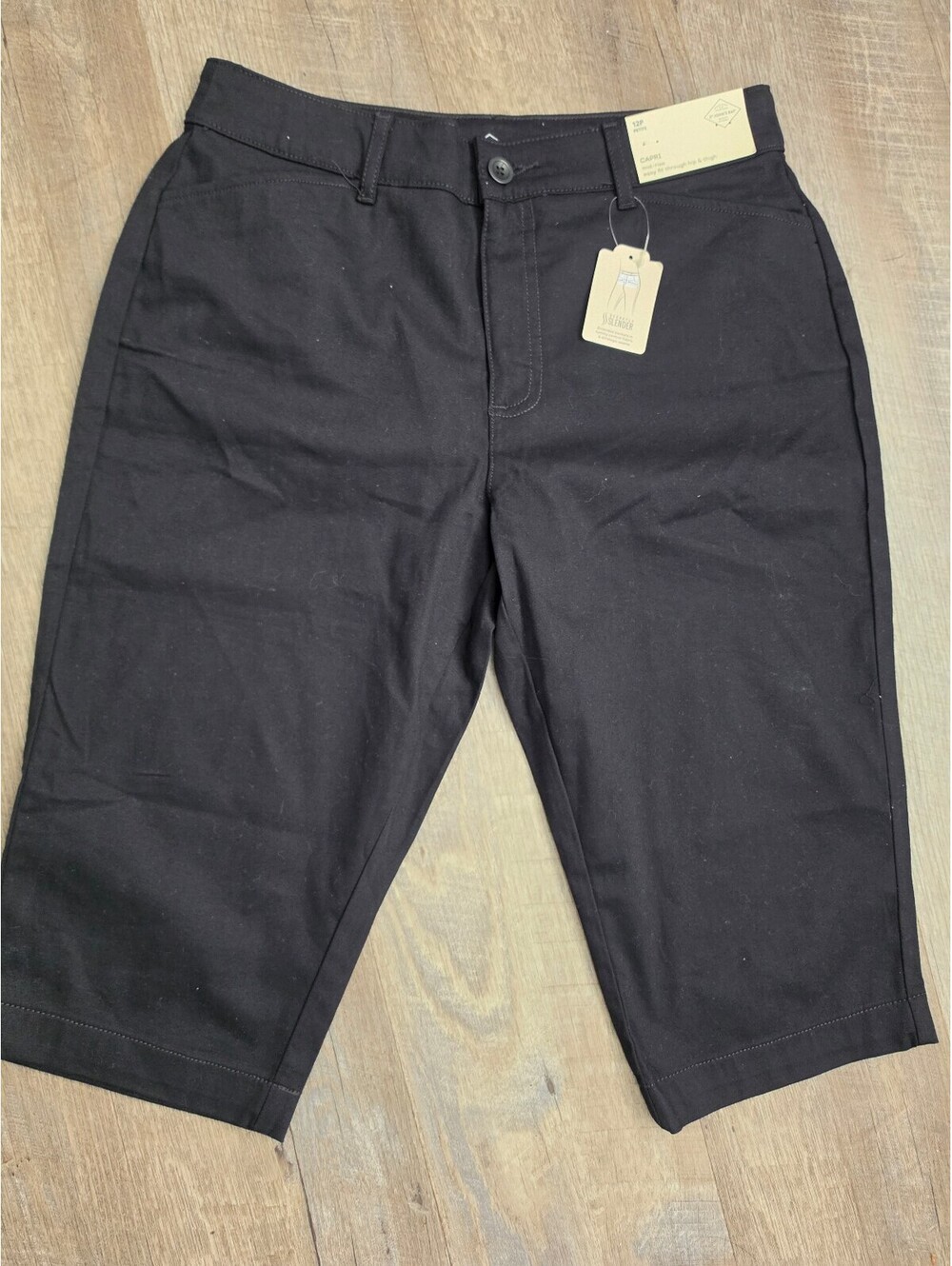 St. John's Bay Women's Black Capri Pants Size 12P Petite